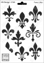 Schablone-Stencil A5 174-2164 Französische Lilien